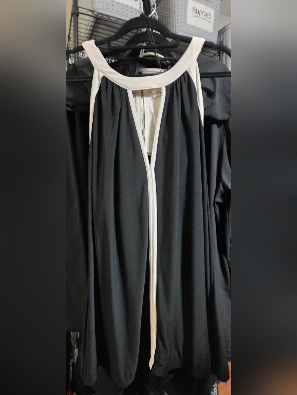CITY CHIC Black And White Halter Style Mini Dress With Front Cut Out